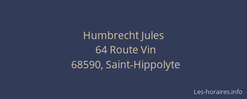 Humbrecht Jules