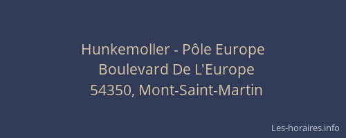 Hunkemoller - P&ocirc;le Europe