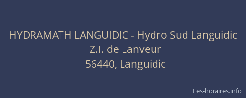 HYDRAMATH LANGUIDIC - Hydro Sud Languidic