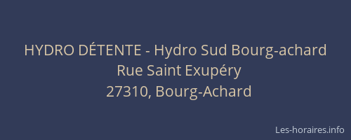 HYDRO DÉTENTE - Hydro Sud Bourg-achard