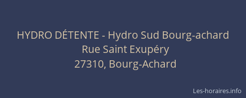 HYDRO D&Eacute;TENTE - Hydro Sud Bourg-achard