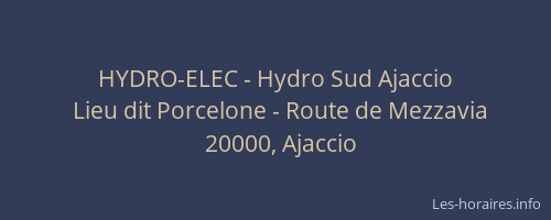 HYDRO-ELEC - Hydro Sud Ajaccio
