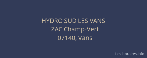 HYDRO SUD LES VANS