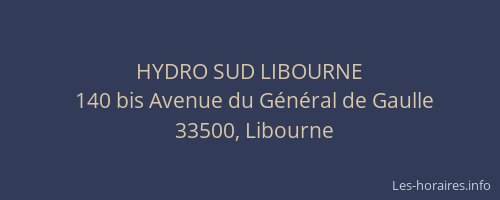 HYDRO SUD LIBOURNE