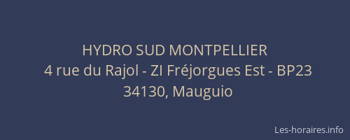 HYDRO SUD MONTPELLIER
