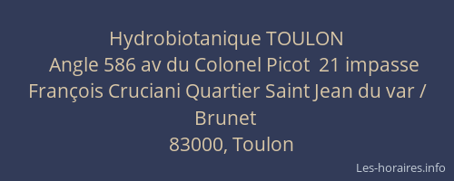 Hydrobiotanique TOULON