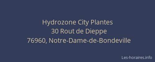 Hydrozone City Plantes