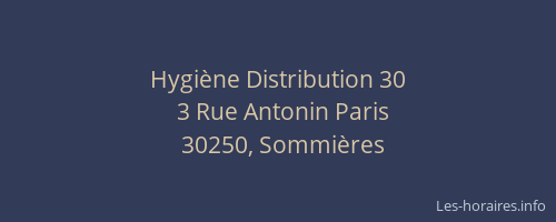 Hygi&egrave;ne Distribution 30