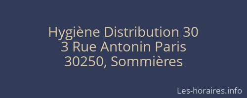 Hygiène Distribution 30