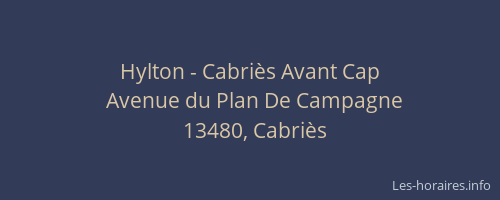 Hylton - Cabriès Avant Cap