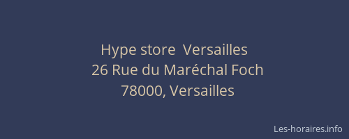 Hype store  Versailles