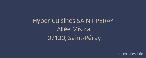 Hyper Cuisines SAINT PERAY