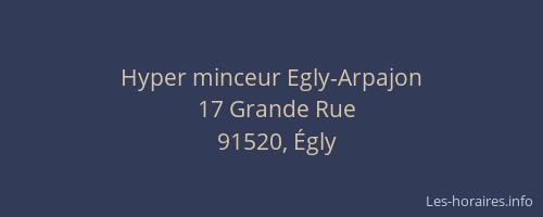 Hyper minceur Egly-Arpajon