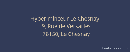 Hyper minceur Le Chesnay