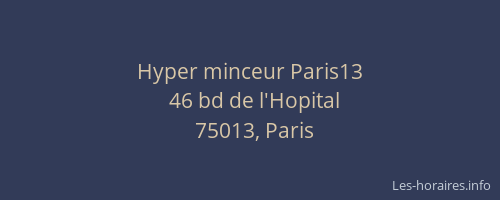 Hyper minceur Paris13
