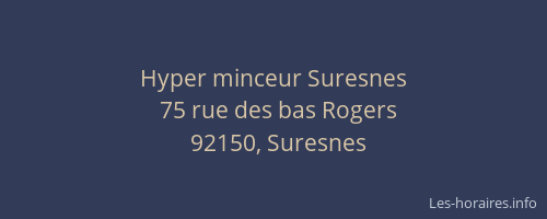 Hyper minceur Suresnes