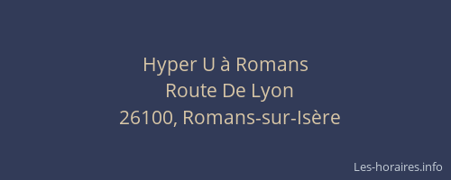 Hyper U à Romans