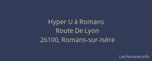 Hyper U &agrave; Romans