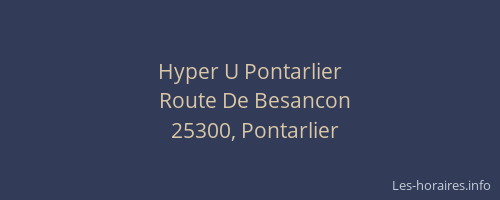 Hyper U Pontarlier