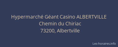 Hypermarché Géant Casino ALBERTVILLE