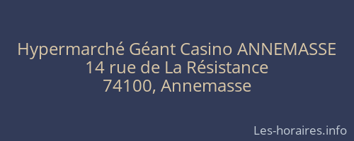 Hypermarché Géant Casino ANNEMASSE
