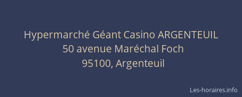 Hypermarché Géant Casino ARGENTEUIL