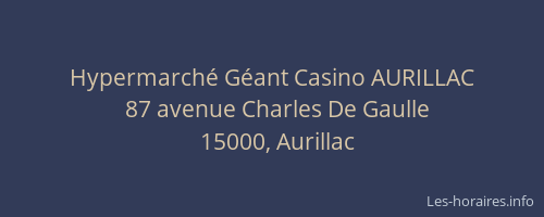 Hypermarché Géant Casino AURILLAC