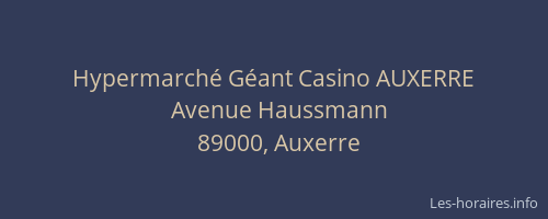 Hypermarché Géant Casino AUXERRE