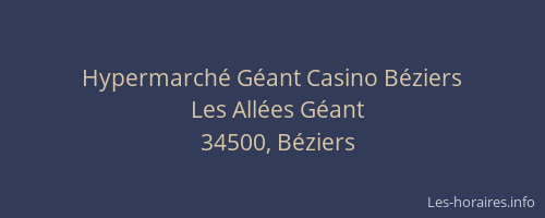 Hypermarché Géant Casino Béziers