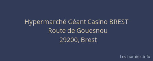 Hypermarché Géant Casino BREST
