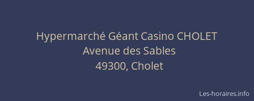 Hypermarché Géant Casino CHOLET