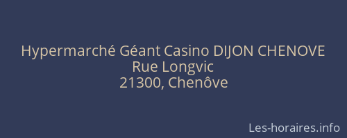 Hypermarché Géant Casino DIJON CHENOVE