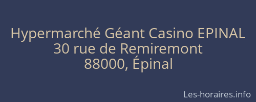 Hypermarché Géant Casino EPINAL