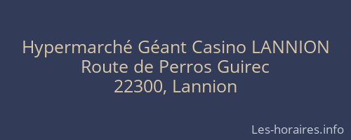 Hypermarché Géant Casino LANNION