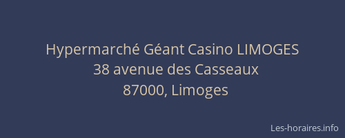 Hypermarché Géant Casino LIMOGES