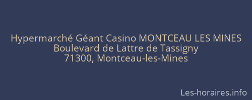 Hypermarché Géant Casino MONTCEAU LES MINES