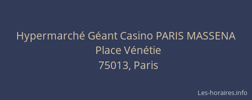 Hypermarché Géant Casino PARIS MASSENA
