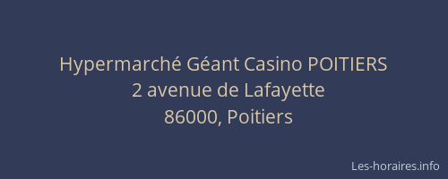 Hypermarché Géant Casino POITIERS