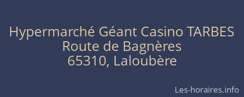 Hypermarché Géant Casino TARBES