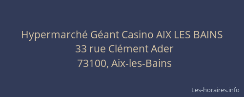 Hypermarché Géant Casino AIX LES BAINS