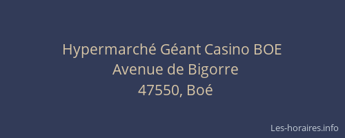 Hypermarché Géant Casino BOE