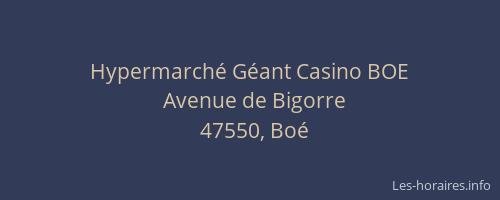 Hypermarch&eacute; G&eacute;ant Casino BOE
