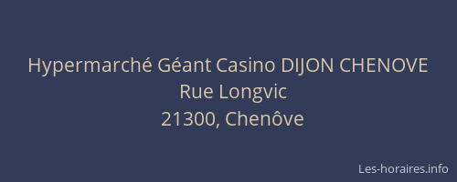 Hypermarché Géant Casino DIJON CHENOVE