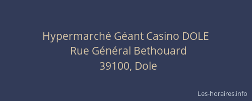 Hypermarché Géant Casino DOLE