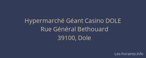 Hypermarch&eacute; G&eacute;ant Casino DOLE