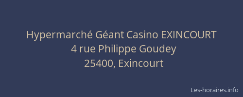 Hypermarch&eacute; G&eacute;ant Casino EXINCOURT