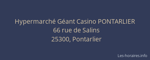 Hypermarché Géant Casino PONTARLIER