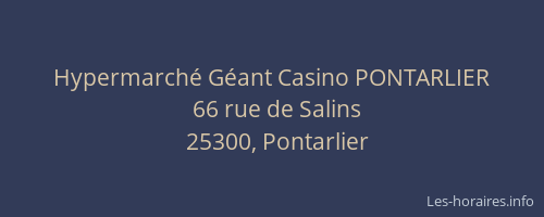 Hypermarch&eacute; G&eacute;ant Casino PONTARLIER