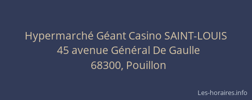 Hypermarché Géant Casino SAINT-LOUIS