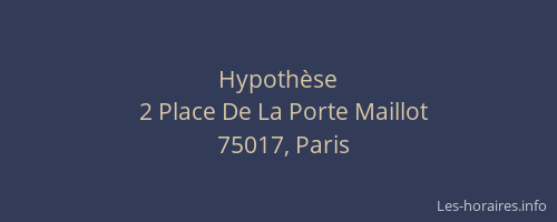 Hypothèse